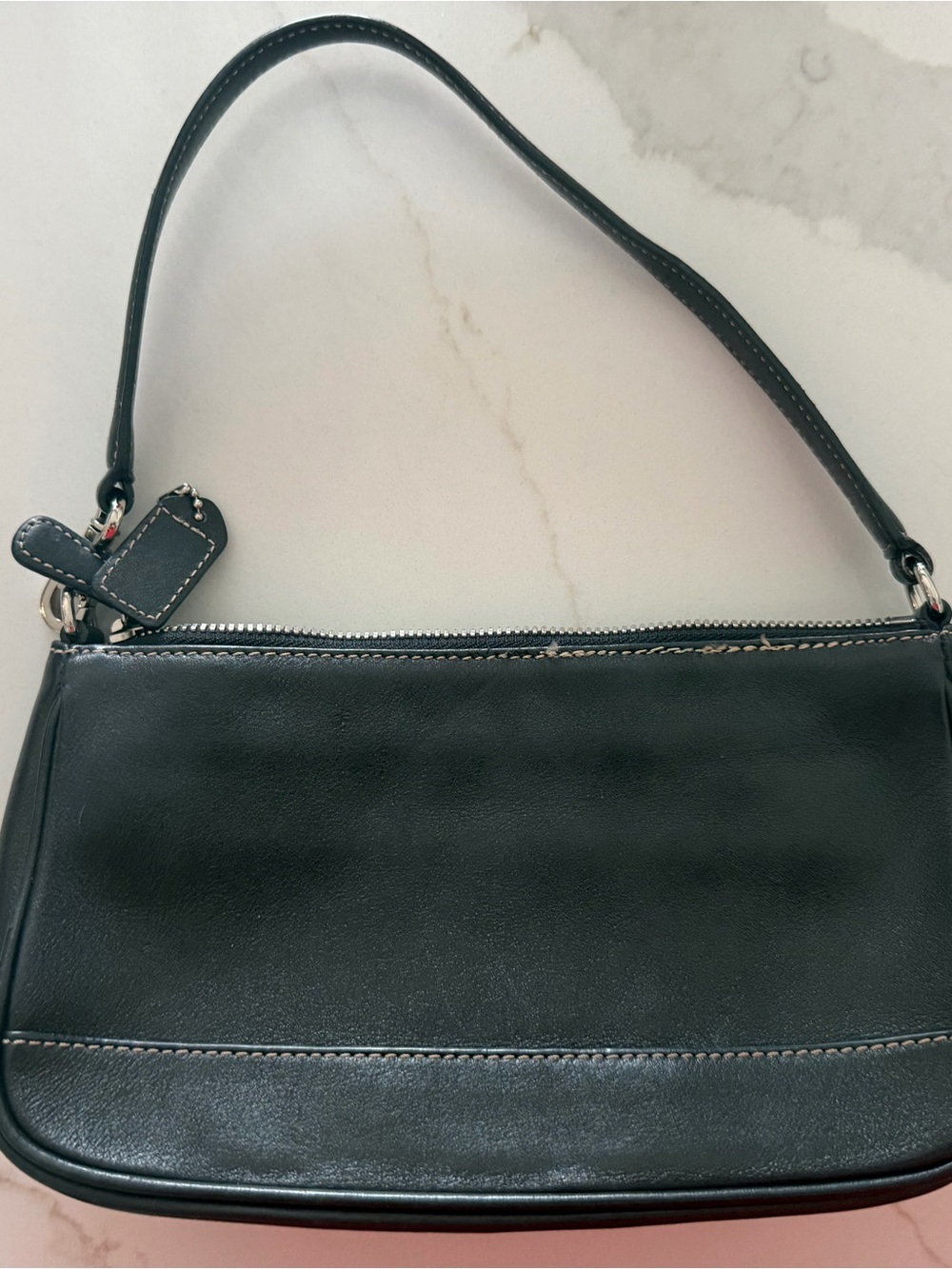 Y2K Coach Black Leather Shoulder Bag
